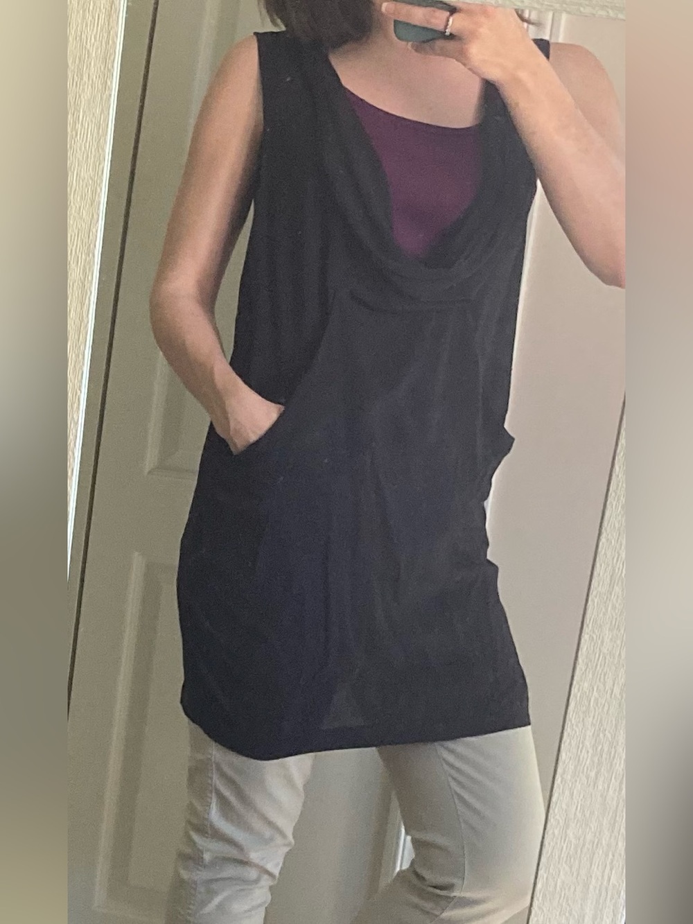Black BCGC Cowl-Neck Tunic / Minidress